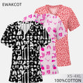 Printed Short‑Sleeve Medical Top — Women's / Unisex