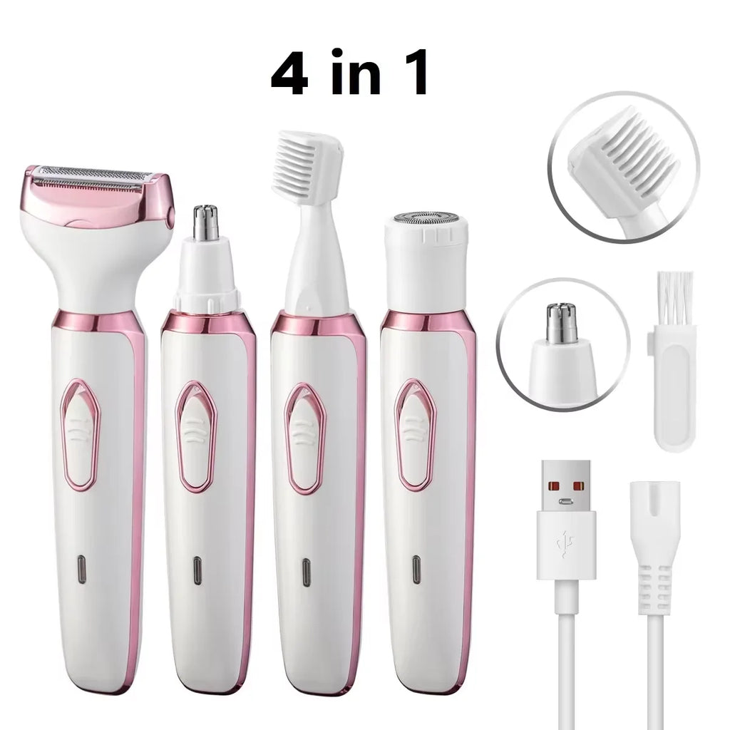 HOMEFISH 4‑in‑1 Cordless Women's Shaver, Epilator & Trimmer