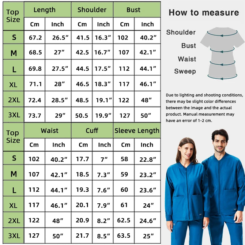 Winnter Warm-Up Scrub Jacket — Single Zipper, 100% Polyester