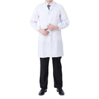 White Long-Sleeve Medical Lab Coat — Professional Wear