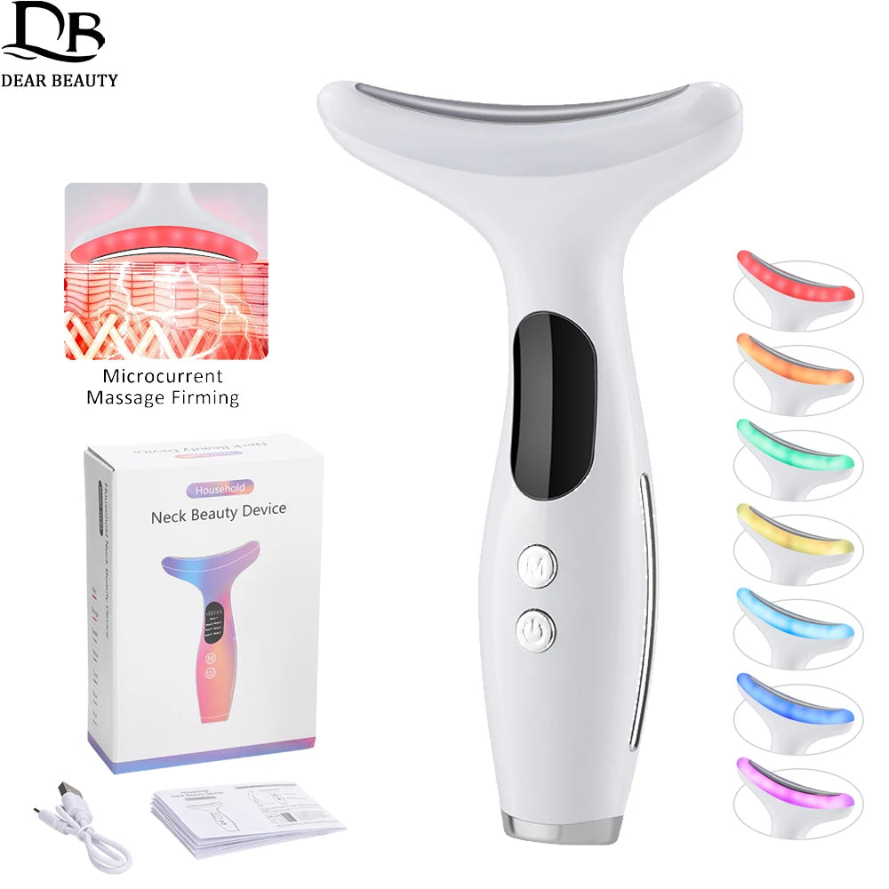 EMS 7‑Color LED Face & Neck Lifting Massager