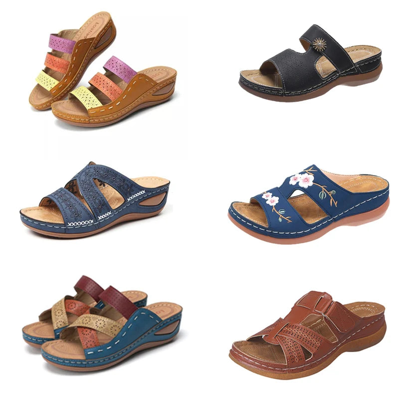 Women's Summer Wedge Open-Toe Work Sandal — Breathable PU
