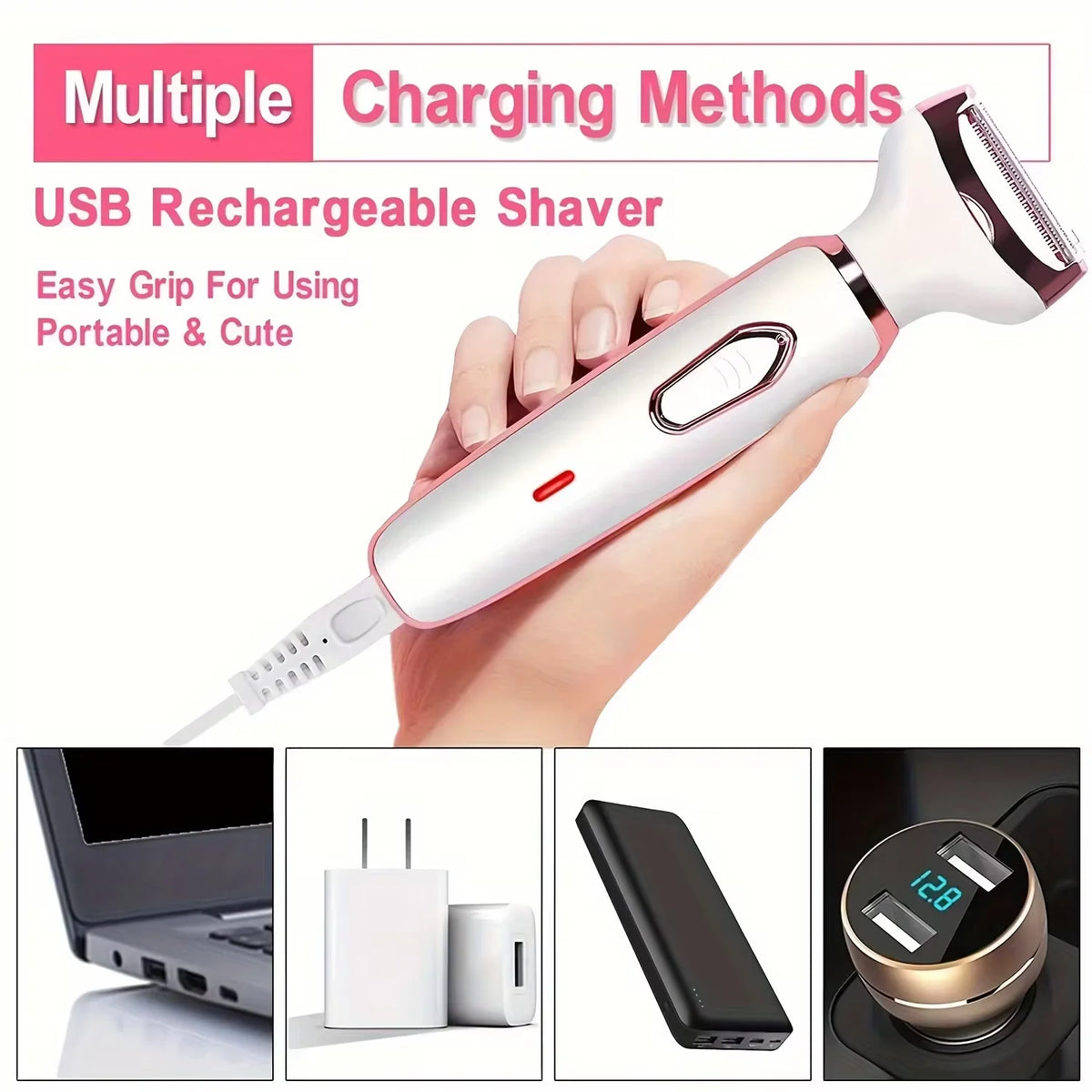 HOMEFISH 4‑in‑1 Cordless Women's Shaver, Epilator & Trimmer