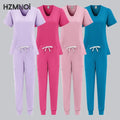 Women's Multicolor Polyester‑Elastane Scrub Set (S–XXL)