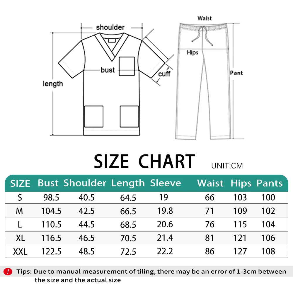 Women’s Two‑Piece Scrub Set — Top & Pants (US Shipping)