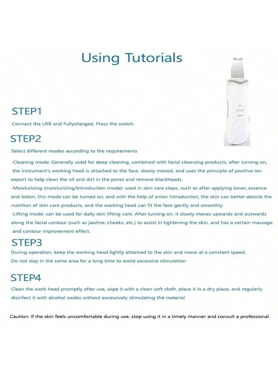 Ultrasonic Skin Scraper — Rechargeable Pore Cleaner