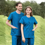 Short-Sleeve Medical Jacket & Scrub Pants Set