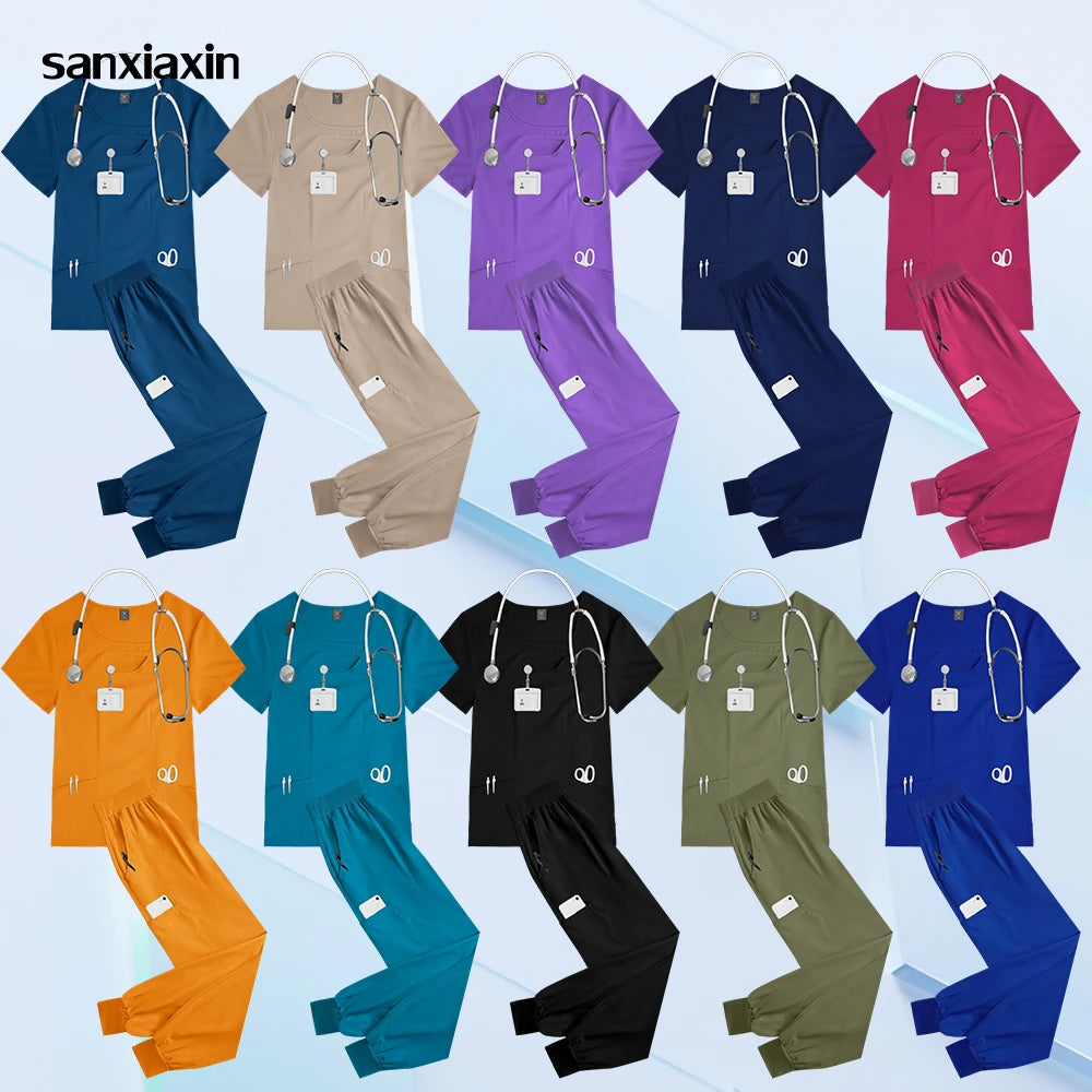 Women's Breathable Scrub Set — Top & Jogger Pants