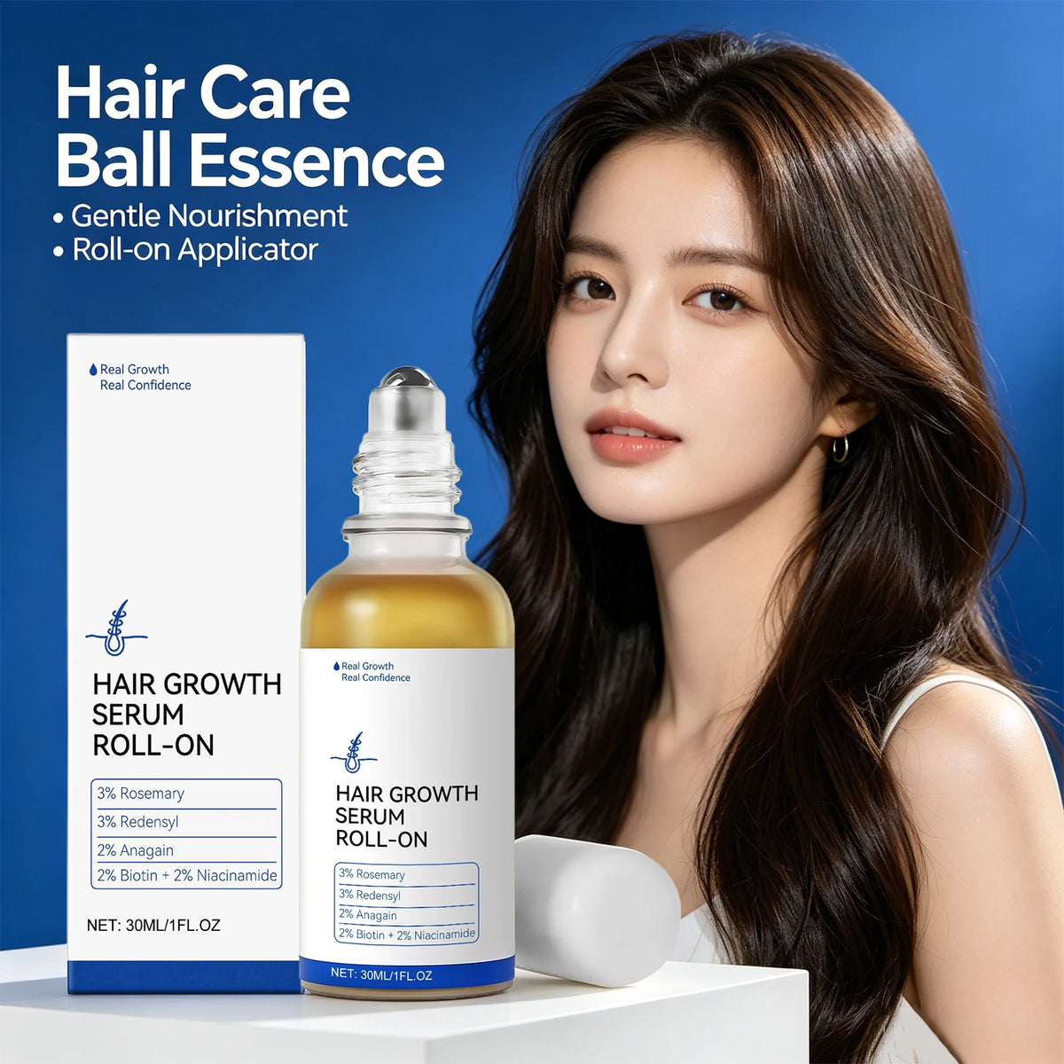 Roll-On Hair Growth Serum — Redensyl & Rosemary
