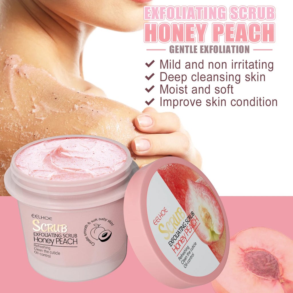 Honey Peach Body Scrub Cream — Deep Cleansing Exfoliator