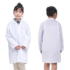 Children's White Long-Sleeve Lab Coat with Pockets
