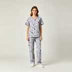 Dogs Print Pure-Cotton Scrub Set — Soft Animal-Pattern Nursing Uniform