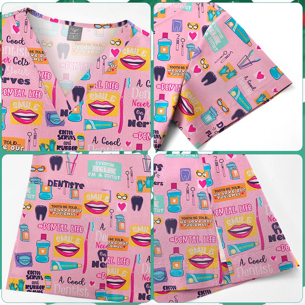 Women’s Two‑Piece Scrub Set — Top & Pants (US Shipping)