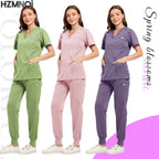 Women's Multicolor Scrub Set — V‑Neck, S–XL