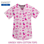 V-Neck Cotton Broadcloth Scrub Top — Unisex S–4XL