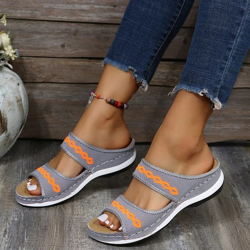 Women's Gingham Orthopedic Wedge Slippers — Breathable EVA