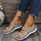 Women's Gingham Orthopedic Wedge Slippers — Breathable EVA