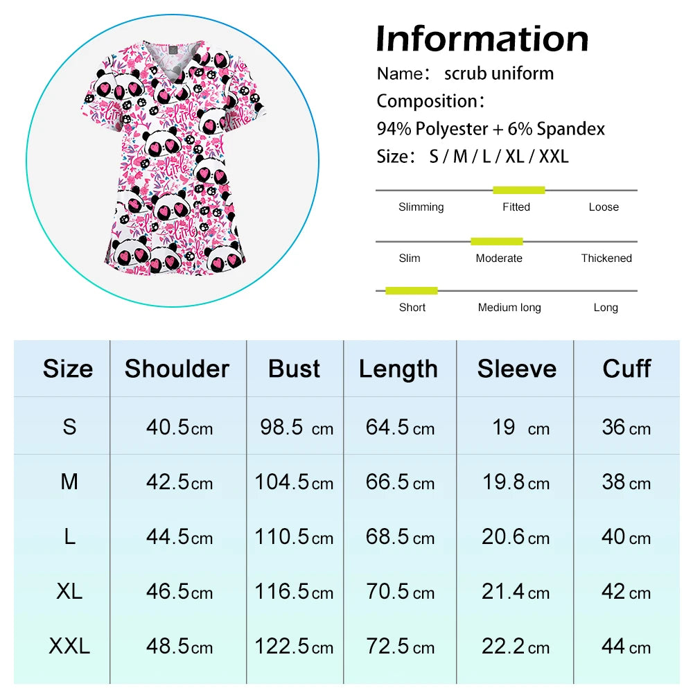 Personalized Printed Unisex V‑Neck Scrub Top — Cotton Broadcloth