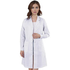 Women's Long-Sleeve White Lab Coat — Clinical Workwear