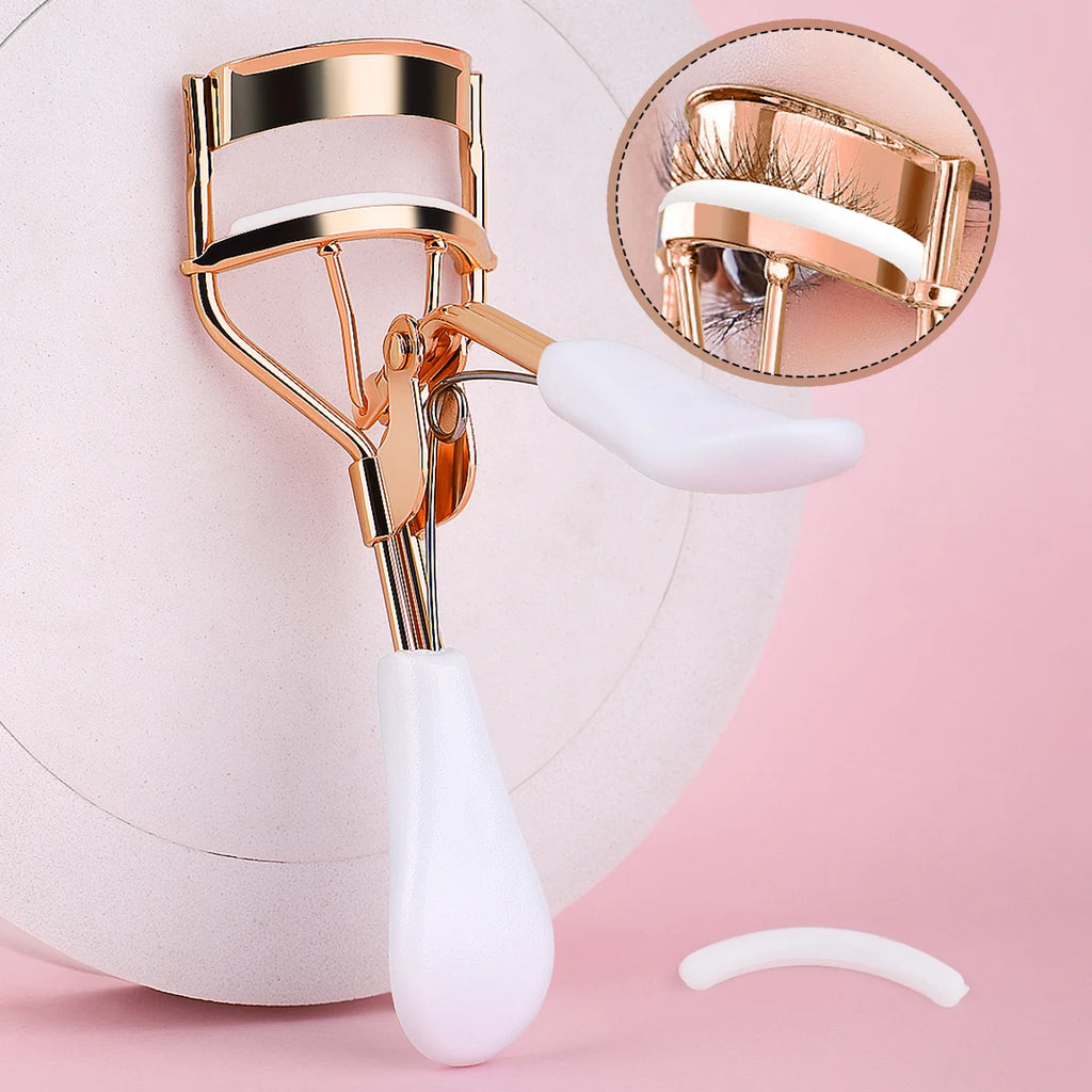 Long-Lasting Curly Eyelash Curler with 15 Silicone Pads
