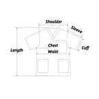 Women's Santa-Print Short-Sleeve Scrub Top — Cotton Broadcloth