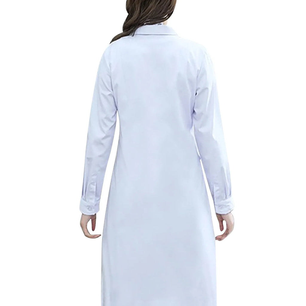 White Long‑Sleeve Unisex Lab Coat — Professional Work Coat