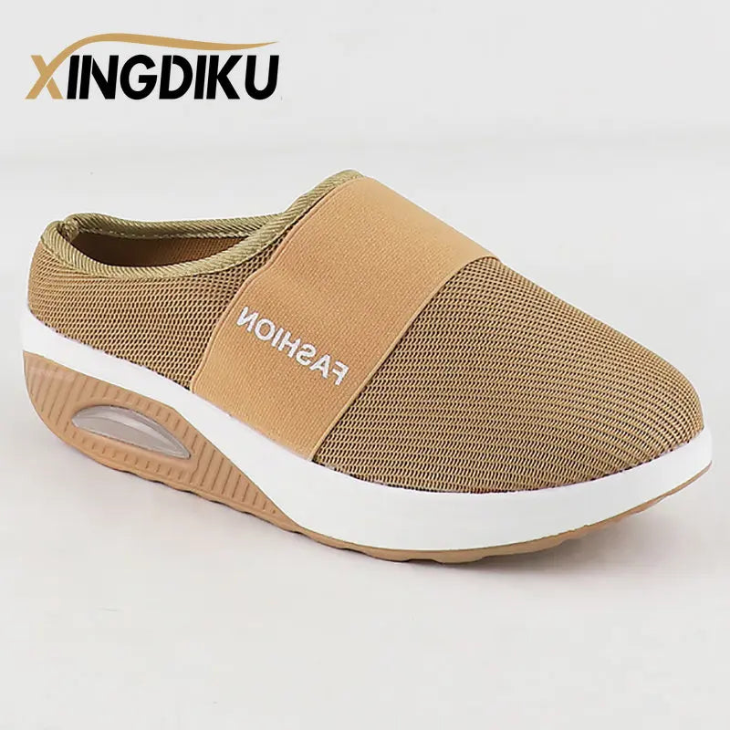 Women's Orthopedic Mesh Slip-On Mules — Lightweight Walking Shoe