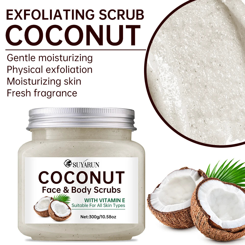 Organic Coconut Sugar Body Scrub — Exfoliating & Moisturizing, 300g