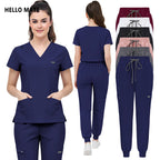 Unisex V‑Neck Medical Scrub Set — Top & Pant, Clinical Workwear