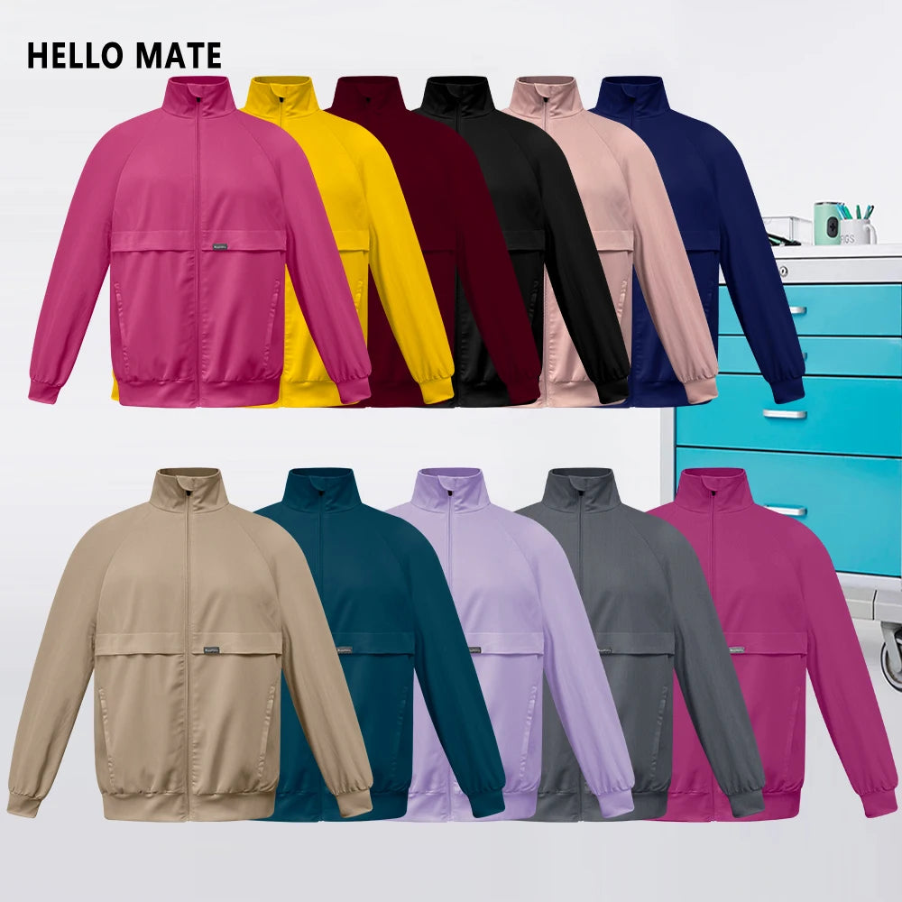 Unisex Pocketed Surgical Work Jacket — Medical Scrub Top