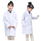Children's White Long-Sleeve Lab Coat with Pockets