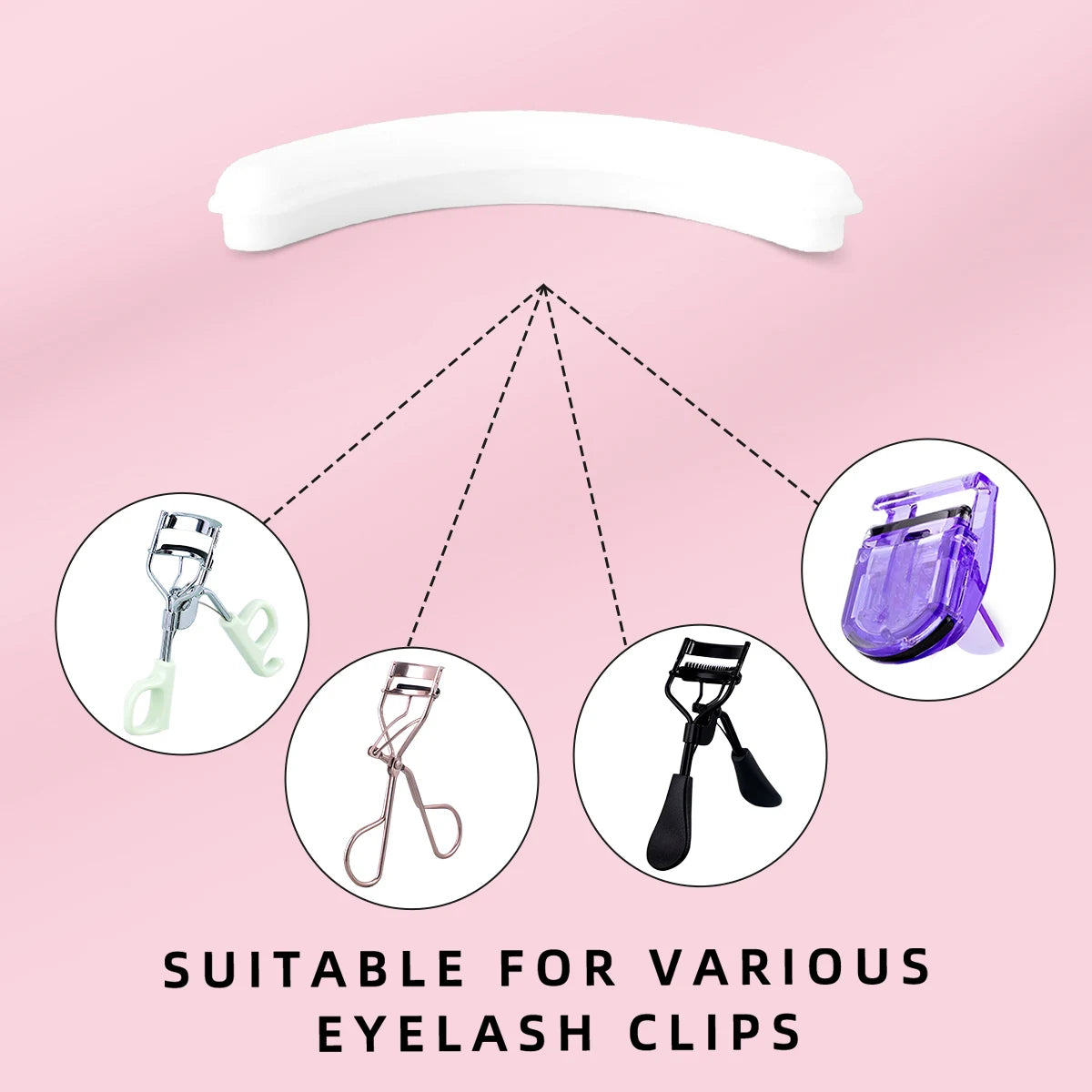 Long-Lasting Curly Eyelash Curler with 15 Silicone Pads