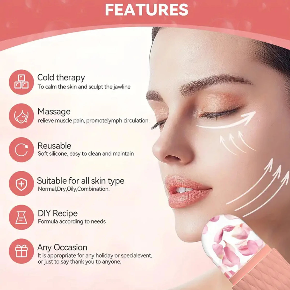 Ice Roller & Stainless Steel Gua Sha Set — Face, Eye & Neck