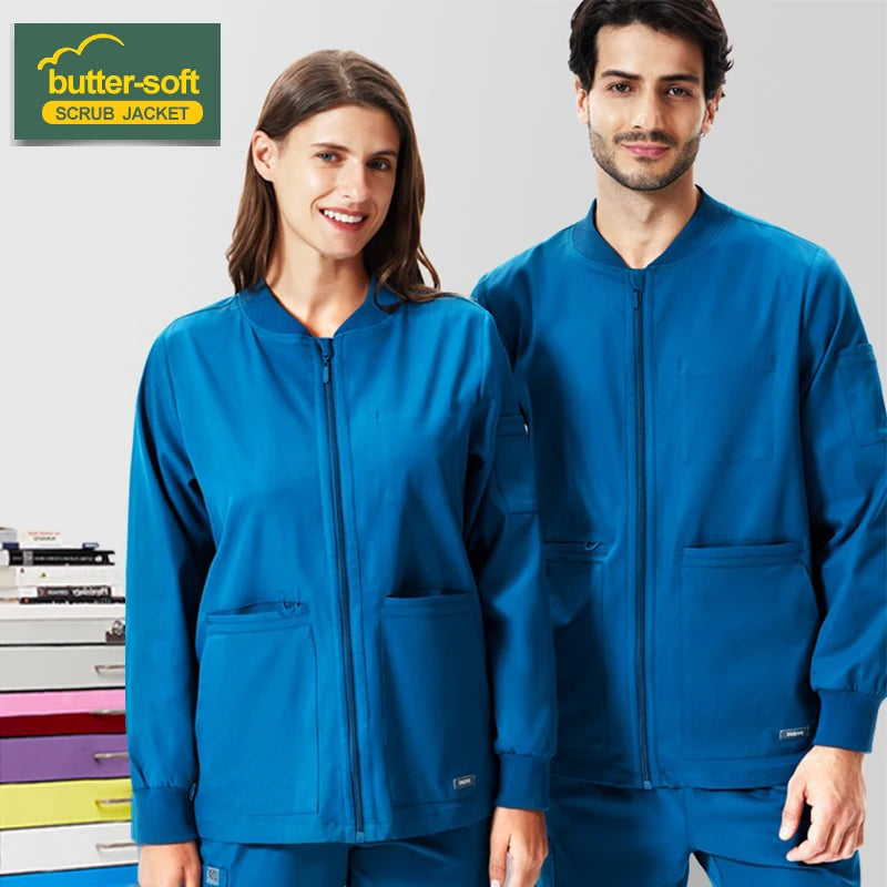 Winnter Warm-Up Scrub Jacket — Single Zipper, 100% Polyester