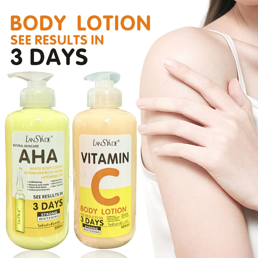500ml Whitening Body Cream — Hydroxy Acids, Vitamin C & E