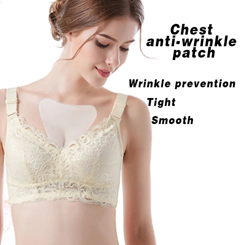 Transparent Silicone Triangle Chest Sticker — Reusable Anti‑Wrinkle Pad