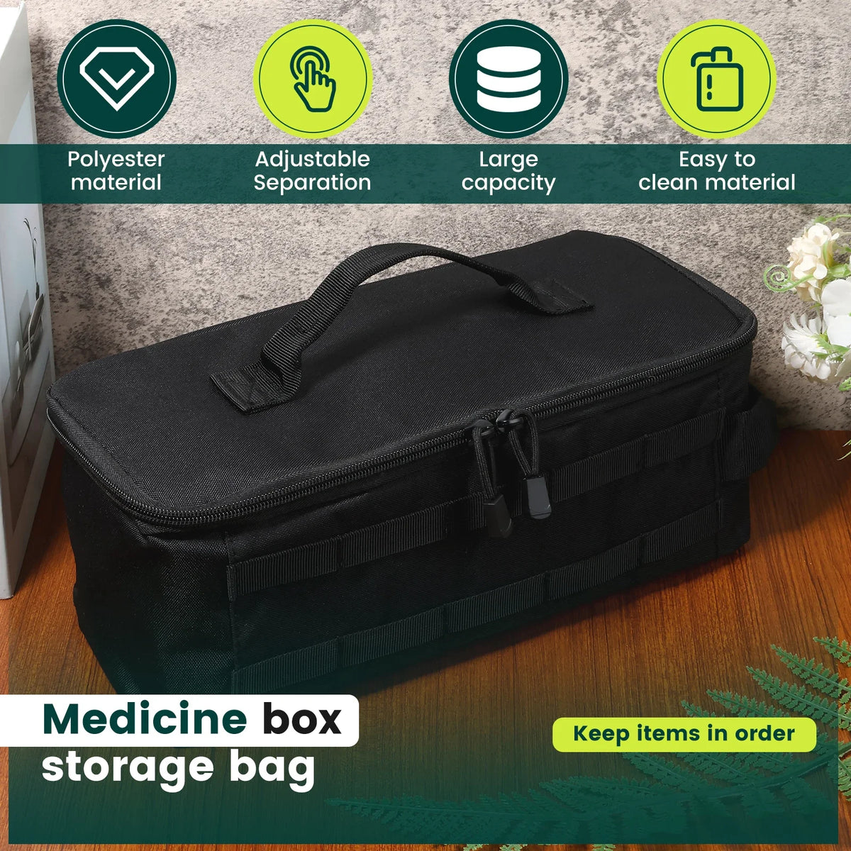 Portable First Aid Organizer Bag — Medical Carry Case